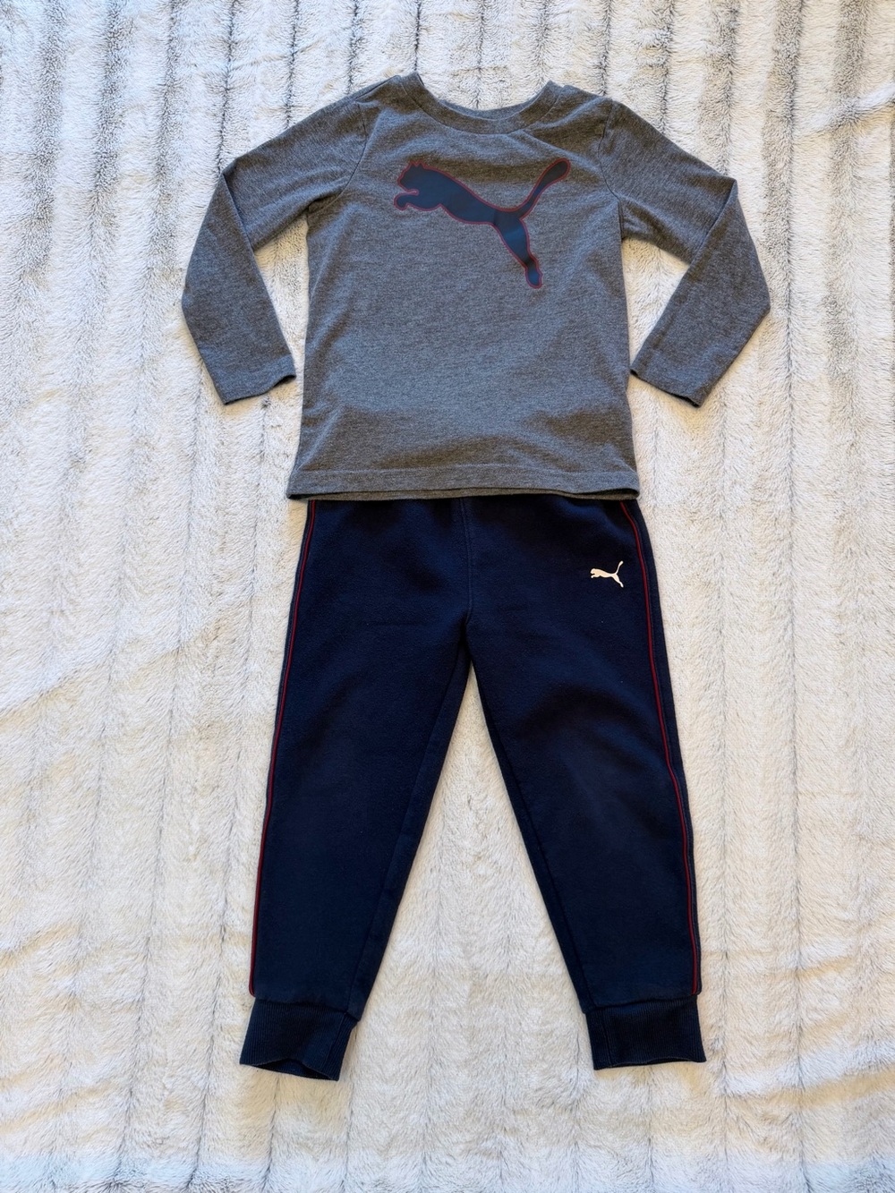 Puma Gray Top with Navy Joggers - 4T